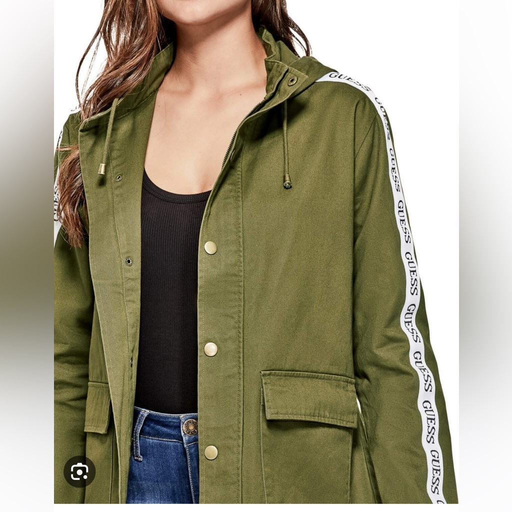 Guess Rahly Logo Cargo Jacket, Sz L